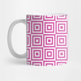 Fuchsia and White Geometric Squares Mug